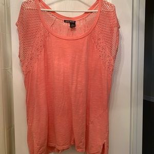 3/$33 DKNY Coral Tunic with Lace in Large